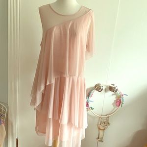 BCBG blush asymmetrical dress - Large
